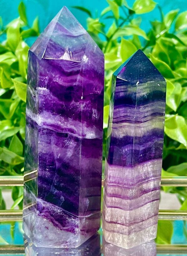 Green and Purple Fluorite Crystal Tower - Image 4